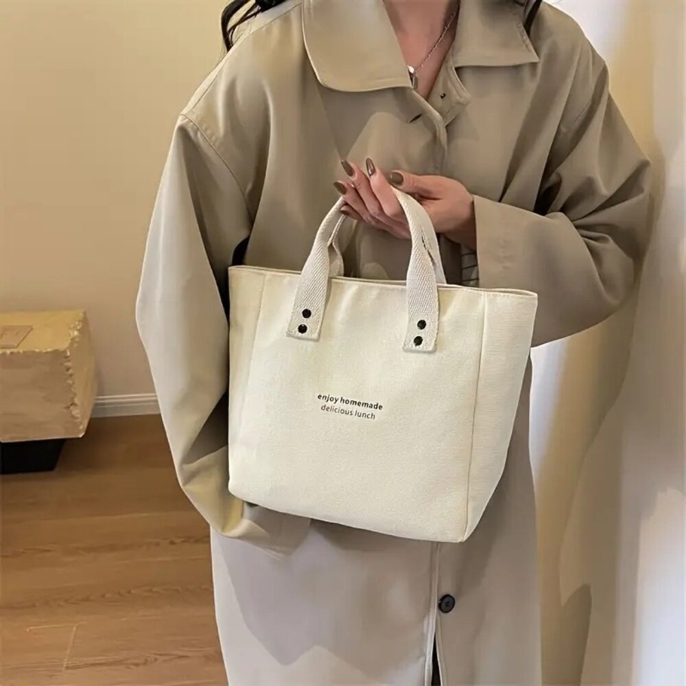 NWT - Small Canvas Tote Bag with Handles (SKU #0473)